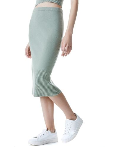 Alice + Olivia Alice + Olivia Leo Fitted Wool-blend Midi Skirt - Multicolor