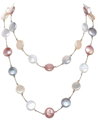Margo Morrison Silver 14-15mm Pearl Necklace - Metallic