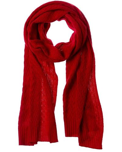 Forte Cable Texture Stitch Cashmere Scarf - Red