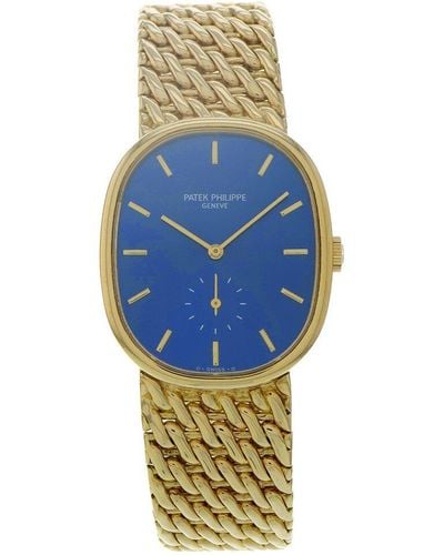 Patek Philippe Golden Ellipse Watch, Circa 1990'S (Authentic Pre-Owned) - Blue
