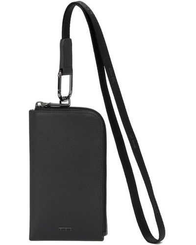 Tumi Leather Card Pouch Lanyard - Black