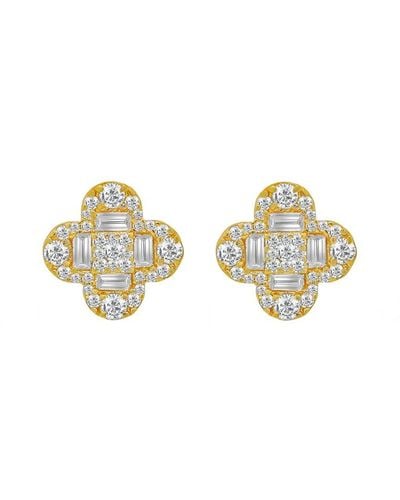 Diana M. Jewels Fine Jewellery 14k 1.30 Ct. Tw. Diamond Flower Studs - Metallic
