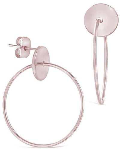Sterling Forever 14k Rose Gold Vermeil Solid Circle Stud Drop Earrings - Multicolour
