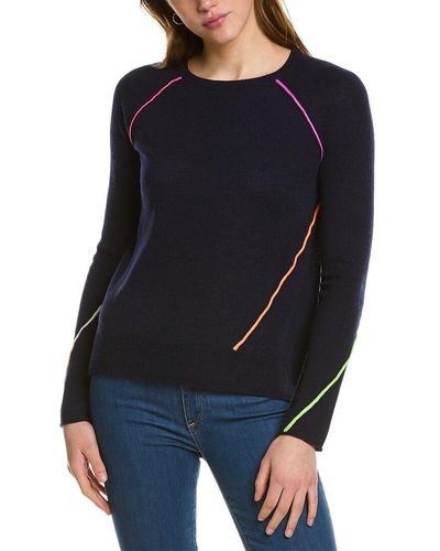 Lisa Todd Neon Trim Wool & Cashmere-blend Sweater - Black