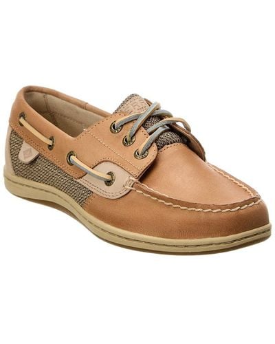 Sperry Top-Sider Songfish Linen & Leather Boat Shoe - Brown