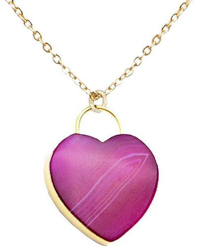 Saachi 18k Plated Agate Necklace - Pink