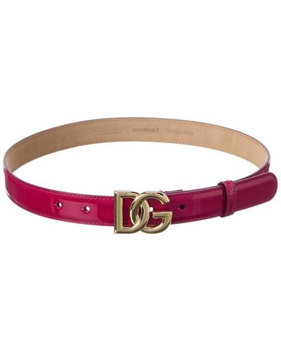 Dolce & Gabbana Dg Logo Leather Belt - Red