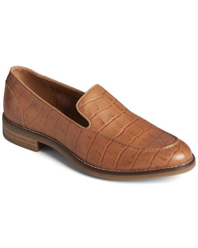 Sperry Top-Sider Fairpoint Croc-embossed Leather Loafer - Brown