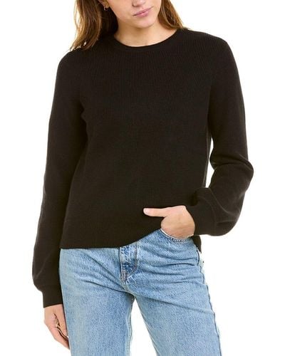 White + Warren White + Warren Crewneck Silk-blend Jumper - Black