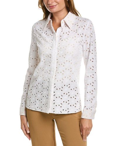 Michael Kors Floral Eyelet Hansen Shirt - White