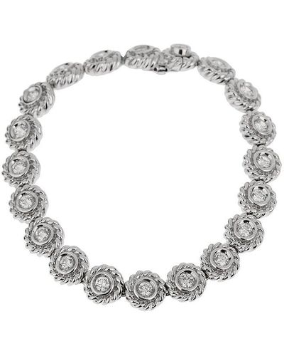 Chanel 18K 3.00 Ct. Tw. Diamond Camellia Tennis Bracelet (Authentic Pre-Owned) - Metallic