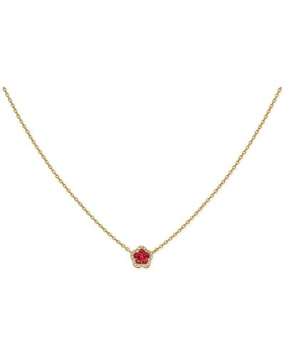 Sabrina Designs 14k 0.28 Ct. Tw. Diamond & Pink Sapphire Necklace - Metallic