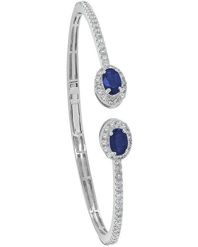 Sabrina Designs 14k 1.98 Ct. Tw. Diamond & Sapphire Bangle Bracelet - Blue
