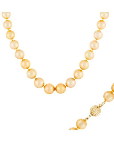 Masako Pearls Splendid Pearls 14k 10-14mm Golden South Sea Pearl Necklace - Metallic
