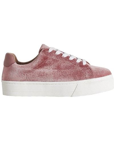 Boden Velvet Flatform Sneaker - Pink