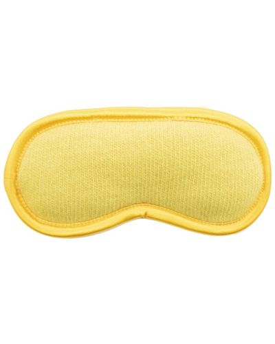 Portolano Knitted Eye Mask With Satin Piping - Yellow
