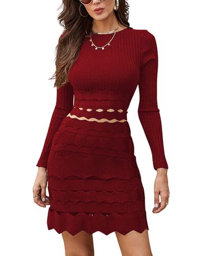 RENE LION 2pc Sweater & Skirt Set - Red