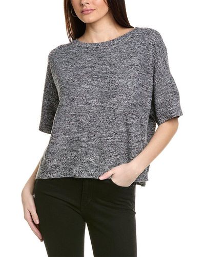 Eileen Fisher Elbow Sleeve Pullover - Gray