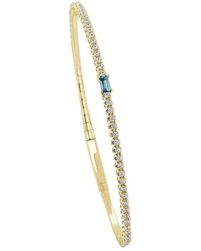 Sabrina Designs 14k 0.52 Ct. Tw. Diamond & Blue Topaz Stackable Bangle Bracelet - Metallic