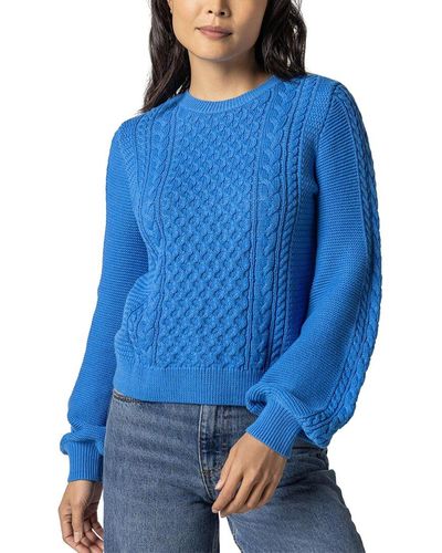 Lilla P Cable Crewneck Sweater - Blue