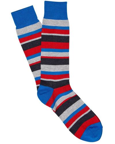 J.McLaughlin Stripe Pima Sock - Blue