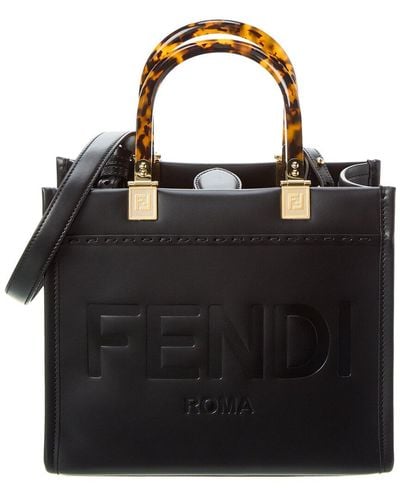 Fendi Roma Medium Go To Shopper - Black leather bag | Fendi