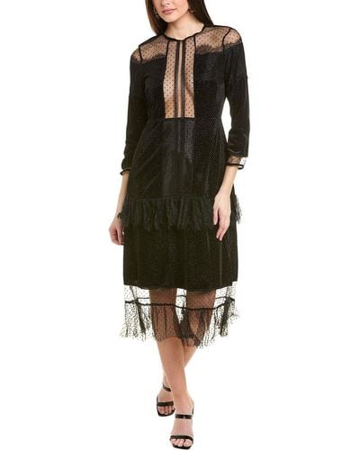Gracia Velvet Glitter Maxi Dress - Black