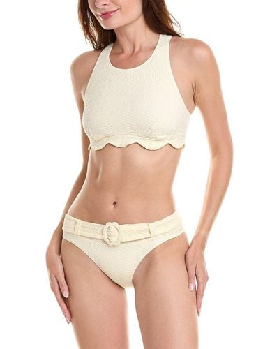 Lisa Marie Fernandez Scallop Low-Waist Belted 2Pc Bikini Set - White