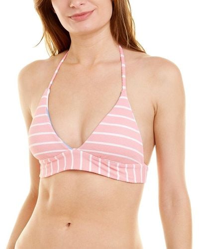 Splendid Reversible Banded Halter Bikini Top - Pink