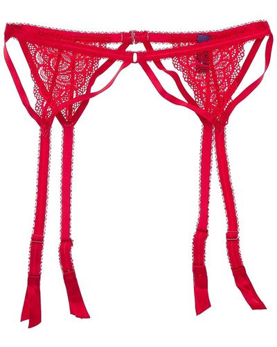 Journelle Karina Suspender Belt - Red