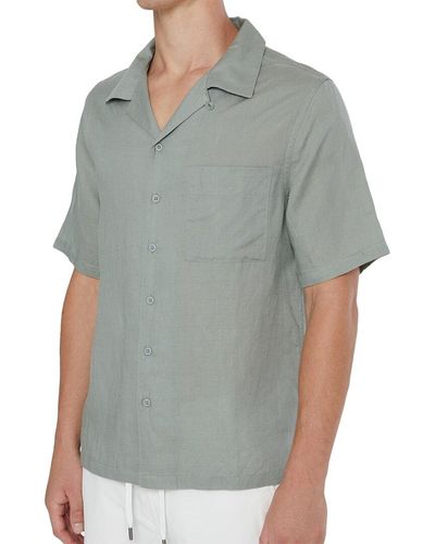 Onia Jack Air Linen-blend Shirt - Gray