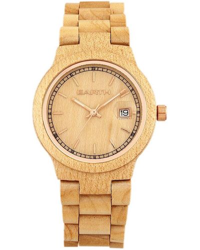 Earth Wood Unisex Biscayne Watch - Metallic