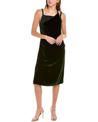 Helmut Lang Velvet Silk-blend Slip Dress - Black