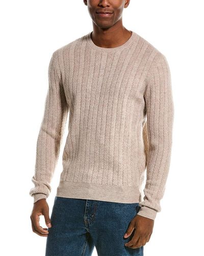Kier + J Kier + J Mini Herringbone Wool & Cashmere-blend Sweater - Natural
