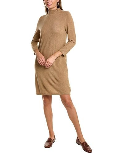 Forte Ruffle Neck Cashmere Sweaterdress - Natural