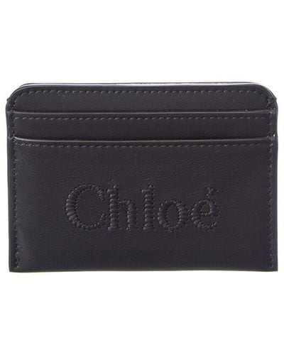 Chloé Chloe Sense Leather Card Holder - Blue