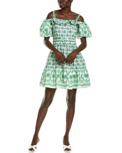 Maison Tara Poplin Mini Dress - Green