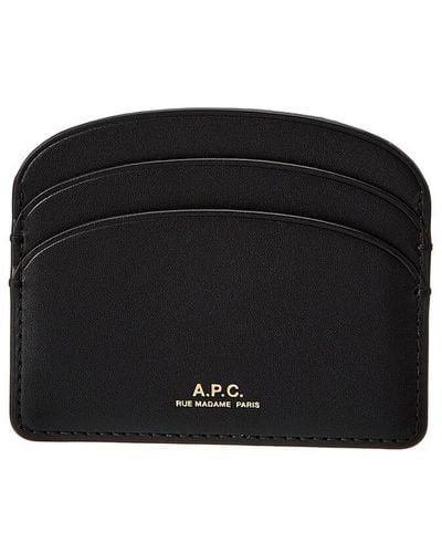 A.P.C. Demi Lune Leather Card Holder - Black