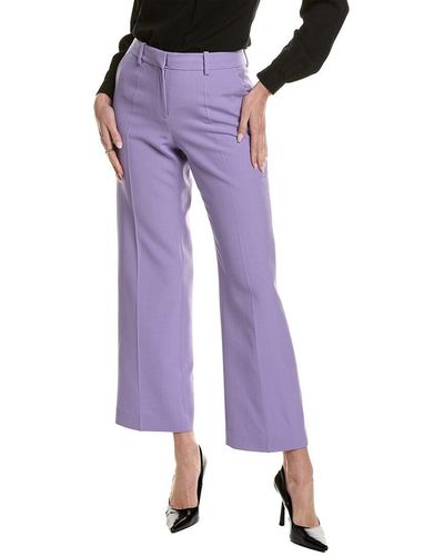 Lafayette 148 New York Petite Gates Wool-blend Pant - Purple