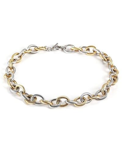 Jane Basch Cool Steel Plated Twisted Necklace - Metallic