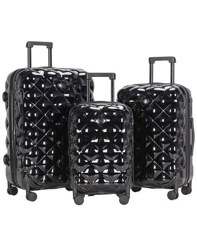 Kensie Chic 3Pc Expandable Luggage Set - Black