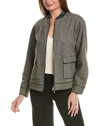 Lafayette 148 New York Quinton Wool & Silk-blend Jacket - Grey