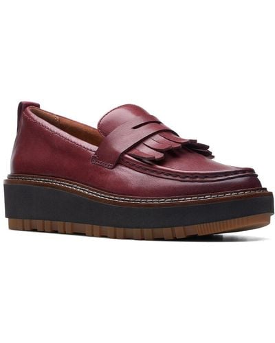 Clarks Oriannawloafer Leather Flat - Red
