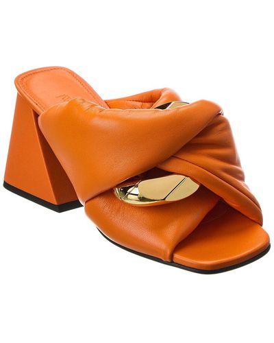 JW Anderson Twist Leather Sandal - Orange