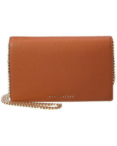 Marc Jacobs Party Leather Wallet On A Chain - Brown