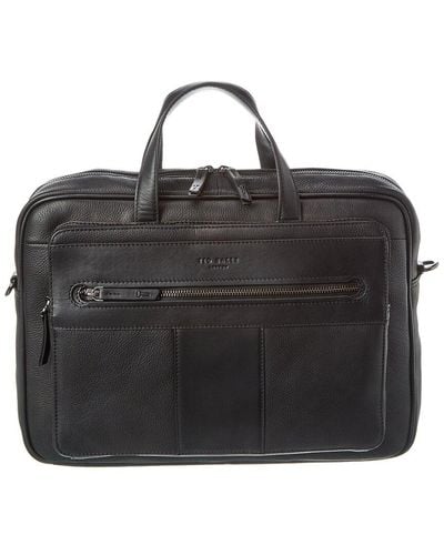 Ted Baker Tyle Leather Document Bag - Black