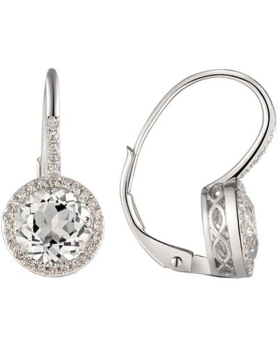 Diana M. Jewels Fine Jewelry 14k 3.27 Ct. Tw. Diamond & Topaz Earrings - Metallic