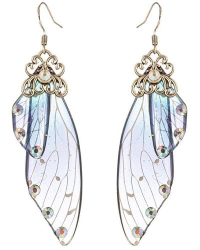 Eye Candy LA Fairy Bell Crystal Drop Earrings - Blue
