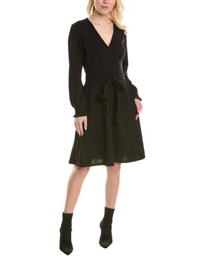Leota Perfect Wrap Midi Dress - Black
