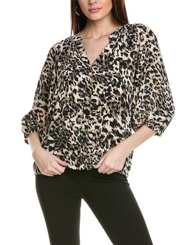 Vince Camuto V-neck Button-up Blouse - Black